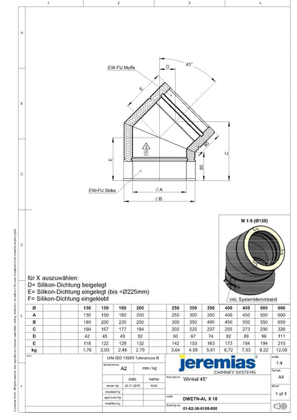 Könyök 45° (120°C / P1); NÁ 130